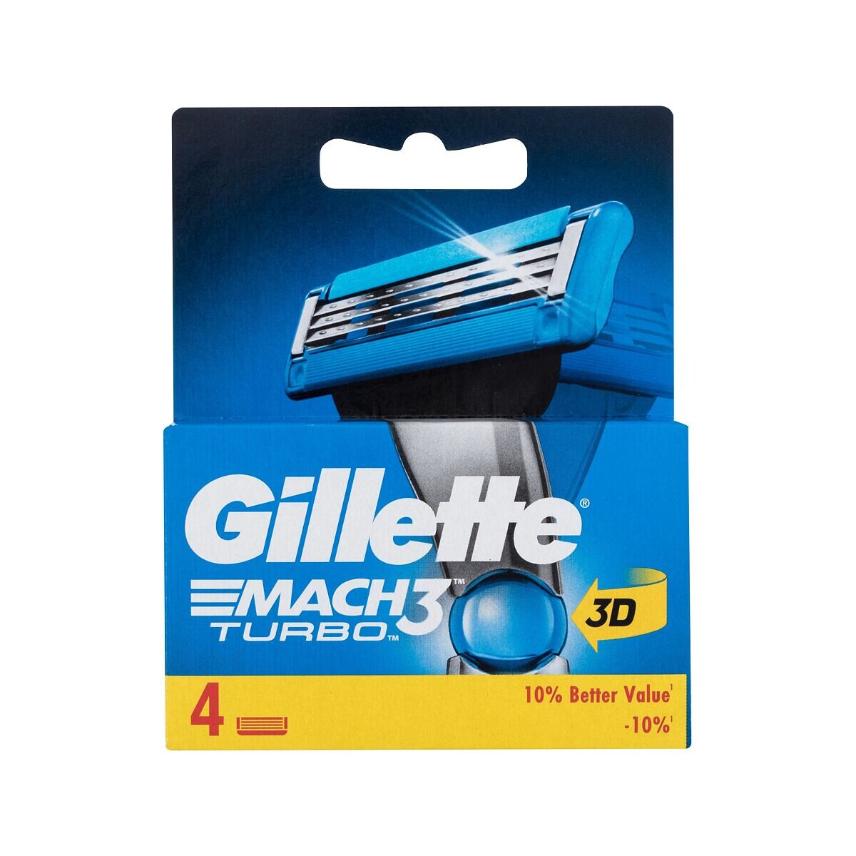 Gillette Mach3 Turbo 3D náhradní břit 4 ks pro muže