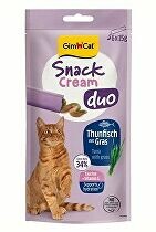 GimCat Snack Cream Duo tuňák&tráva 6x15g