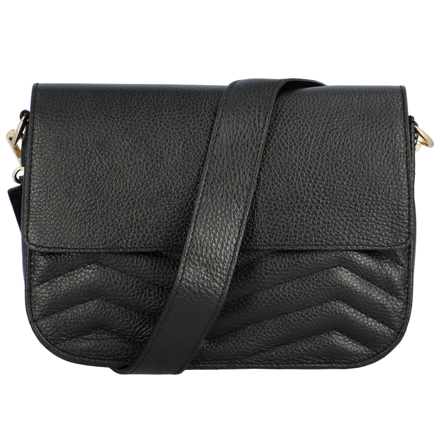 Luxusní dámská prošívaná crossbody René, černá