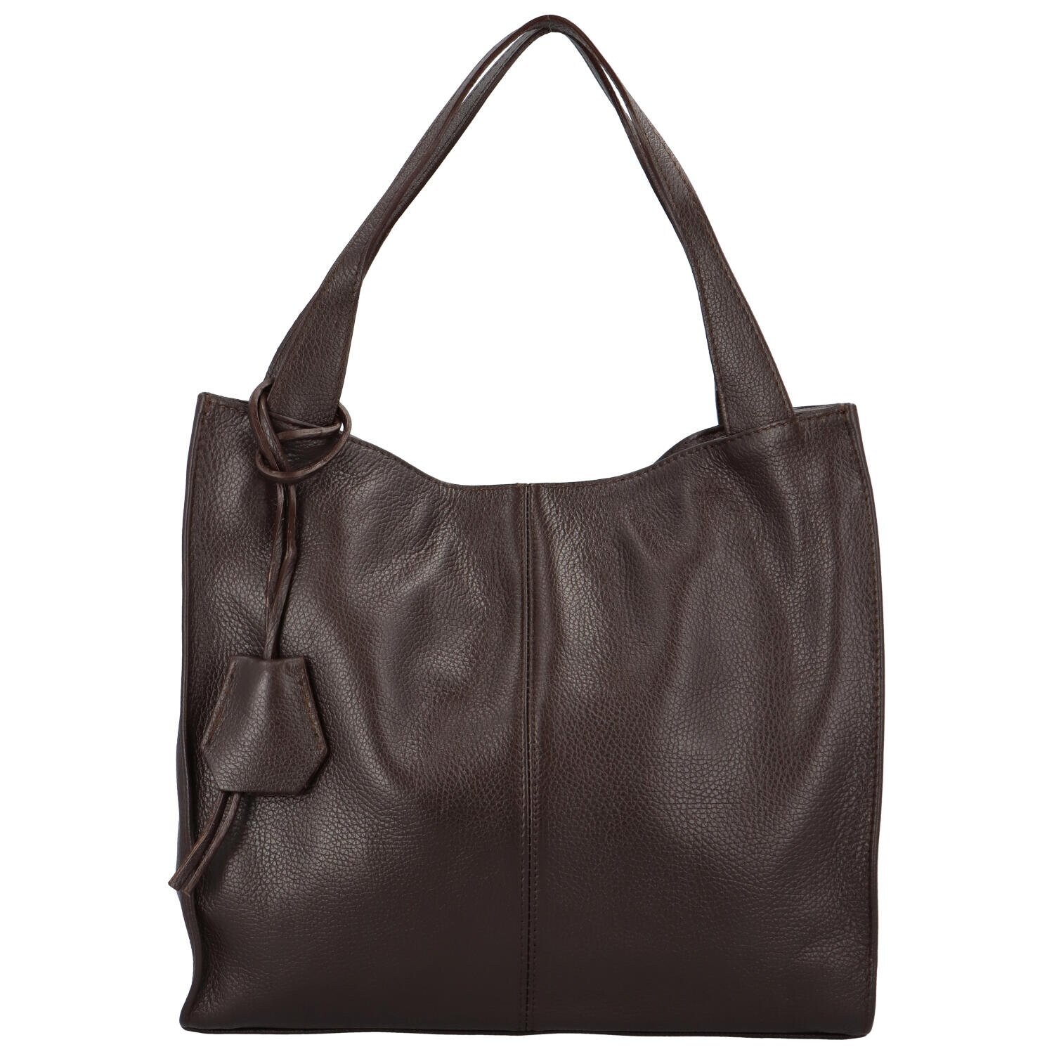 Luxusní kožená kabelka Vera, tmavě hnědá