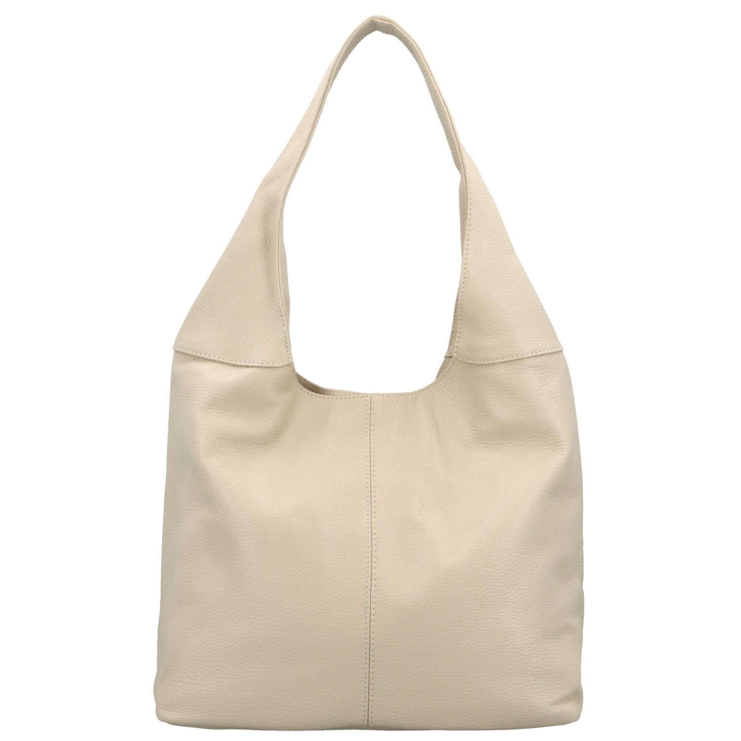 Trendy kožená dámská kabelka na rameno Betania, krémová