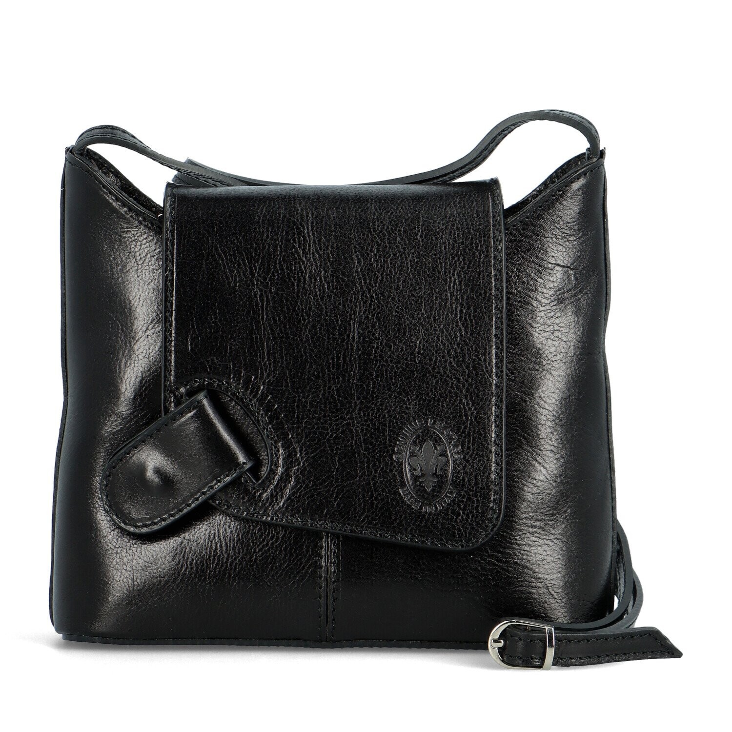 Luxusní dámská kožená crossbody kabelka Feebe, černá