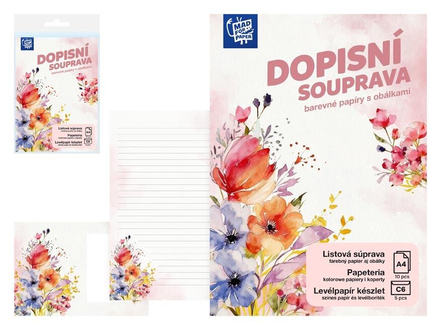 MFP 5550399 Dopisní papír barevný LUX 5+10 (Květy)