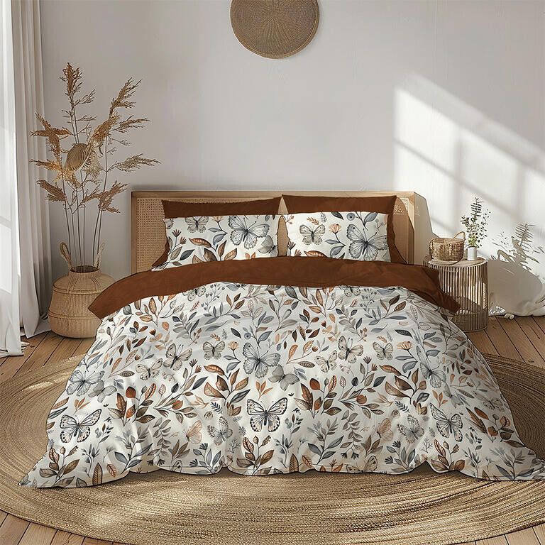 Bavlněné ložní povlečení MOTÝLI a LISTY