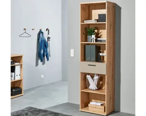 Vysoký regál se zásuvkou Kanada 54 cm, dub artisan/kašmírová béžová