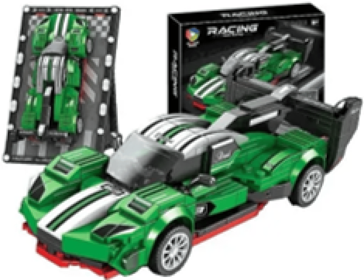 Sada kostek - model auta s podstavcem