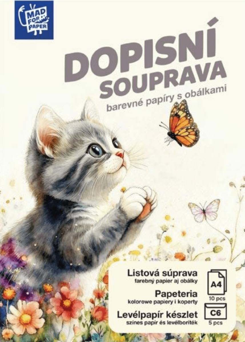 Dopisní papír barevný LUX 5+10 (Kočka)