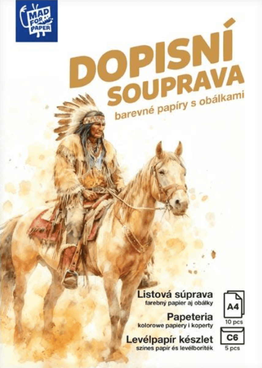 Dopisní papír barevný LUX 5+10 (Indián)