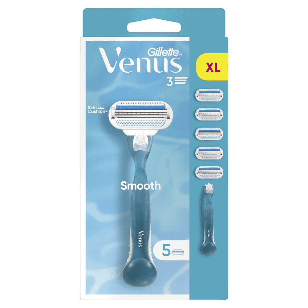 GILLETTE Venus Smooth Holící strojek pro ženy + Náhradní hlavice 5 ks, poškozený obal
