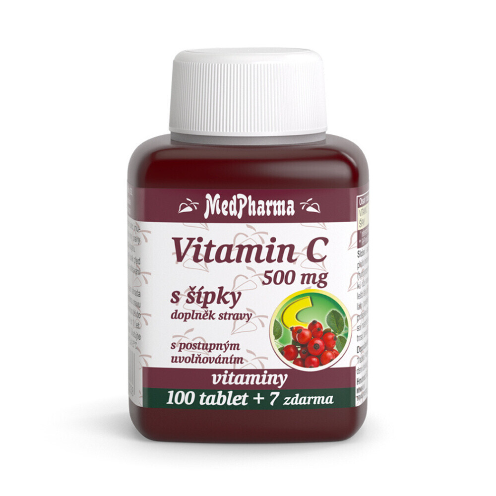 MEDPHARMA Vitamín C 500 mg s šípky 107 tablet, poškozený obal