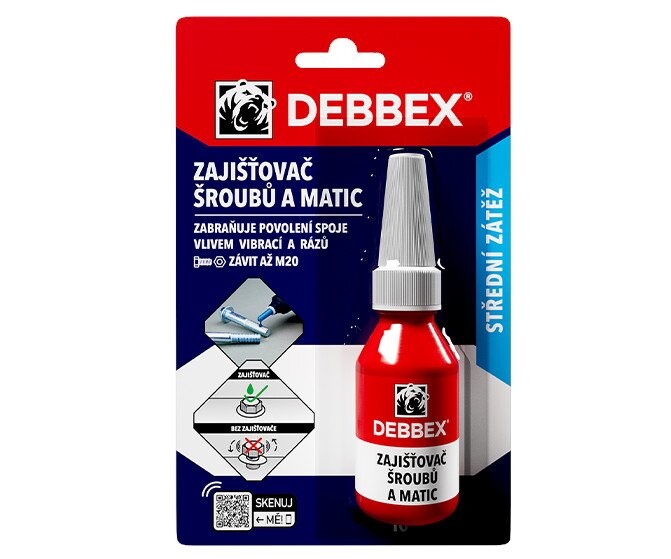 Debbex zajišťovač šroubů 10ml