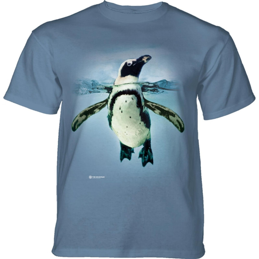 Tričko unisex The Mountain Swimming Penguin (tučňák) - modré, XXL