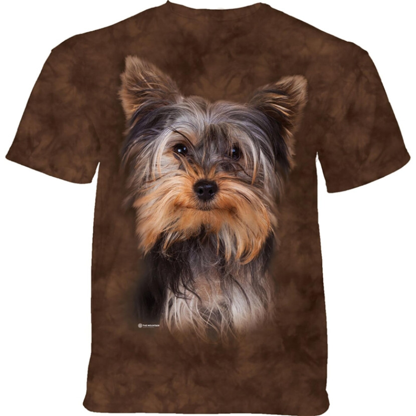 Tričko unisex The Mountain Smiling Yorkie Portrait (Jorkšírský teriér) - hnědé, 4XL
