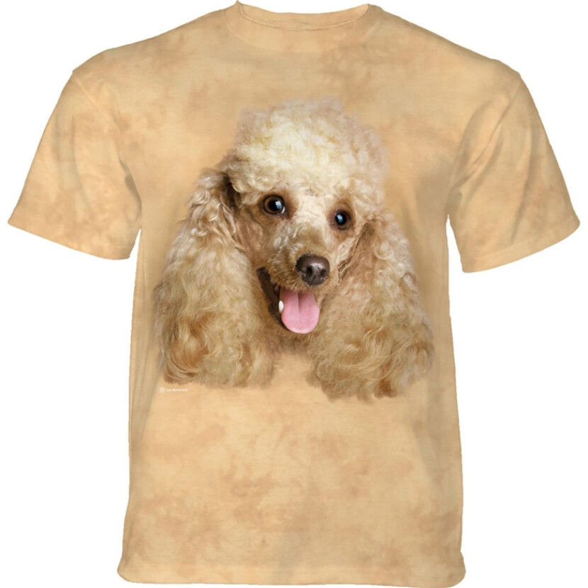 Tričko unisex The Mountain Happy Poodle Portrait (Pudl) - žluté, 4XL