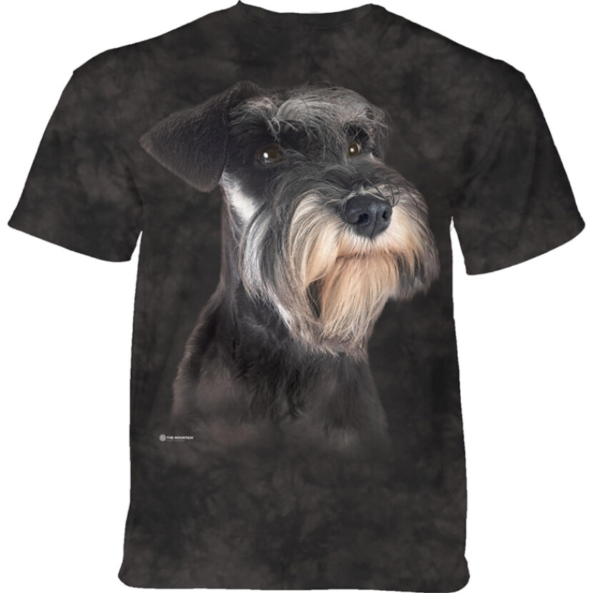 Tričko unisex The Mountain Miniature Schnauzer Portrait (Knírač malý) - černé, 4XL