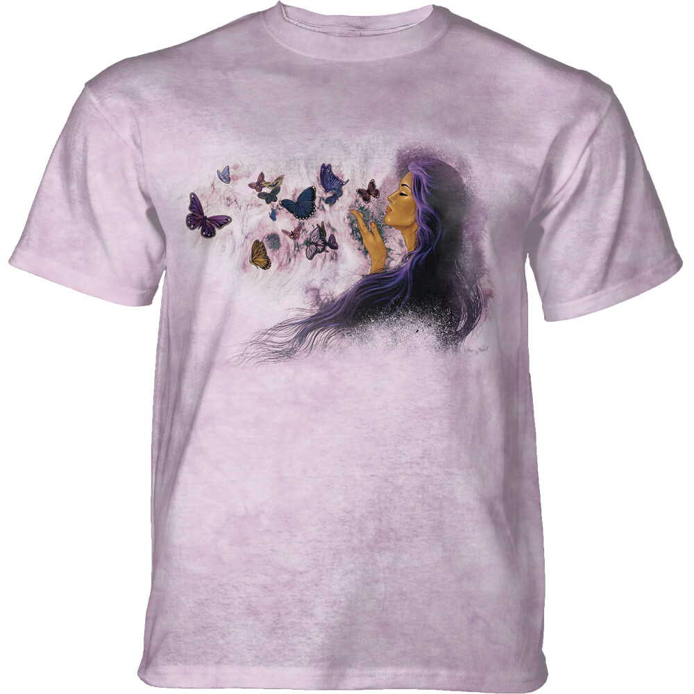 Tričko unisex The Mountain Flights Of Fancy (motýli) - růžové, 3XL