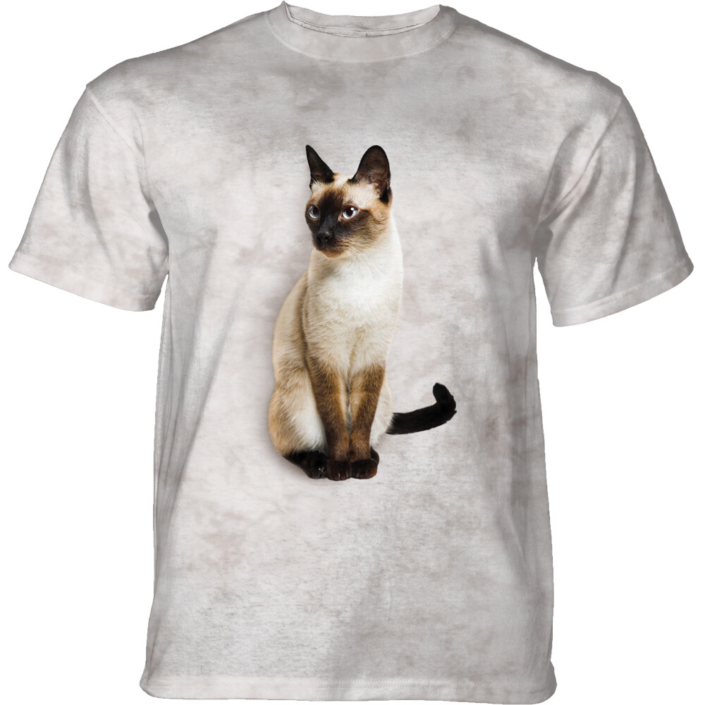 Tričko unisex The Mountain Siamese Cat (kočka) - světle šedé, 5XL
