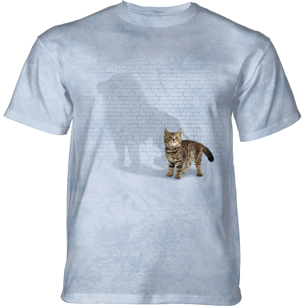 Tričko unisex The Mountain Shadow Of Power Cat (kočka) - světle modré, 5XL