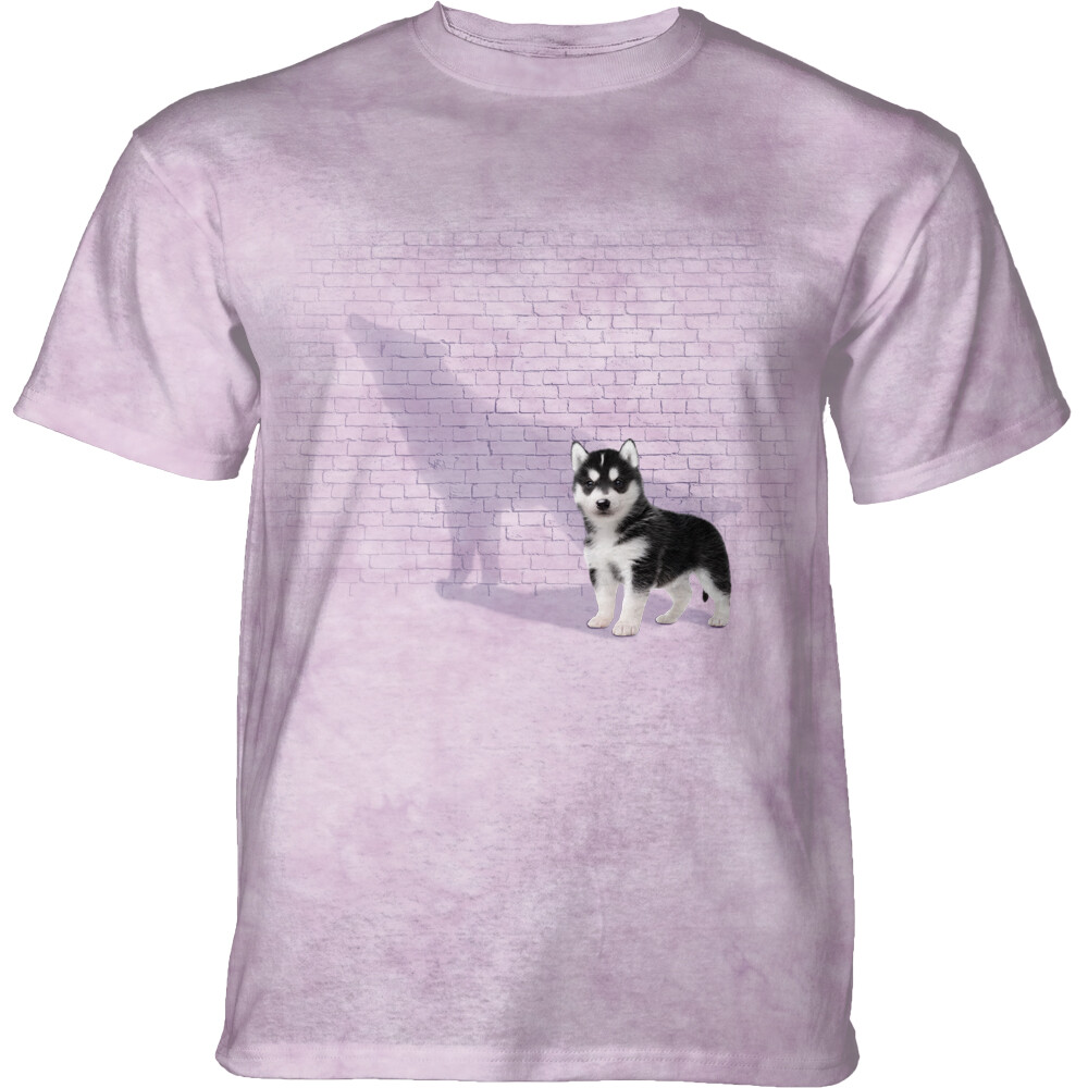 Tričko unisex The Mountain Shadow Of Greatness Husky (Sibiřský husky) - růžové, 5XL