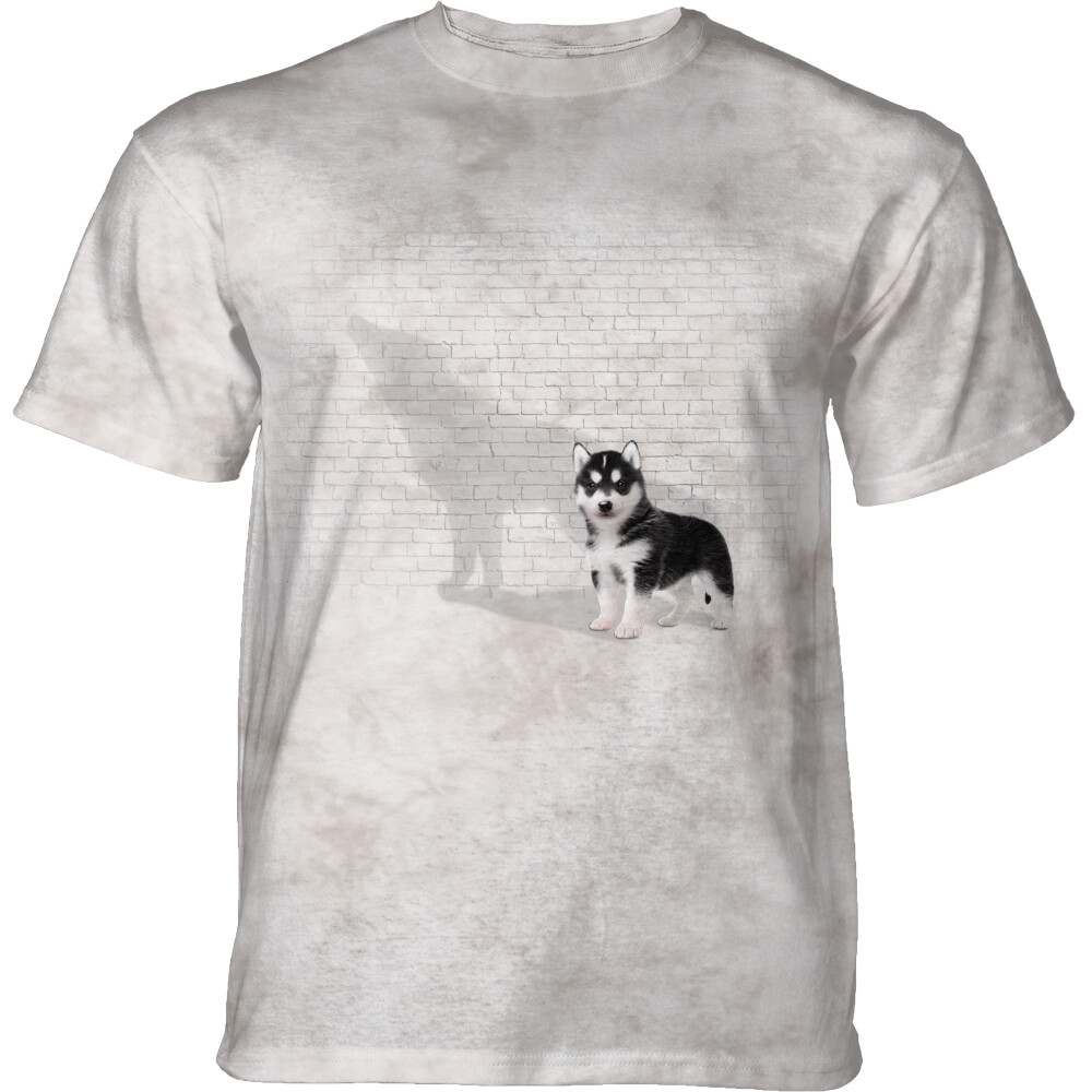 Tričko unisex The Mountain Shadow Of Greatness Husky (Sibiřský husky) - bílé, 5XL