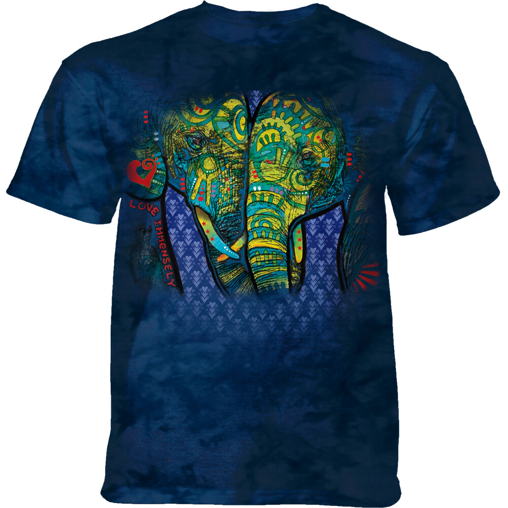 Tričko unisex The Mountain Love Immensely (sloni) - modré, 3XL