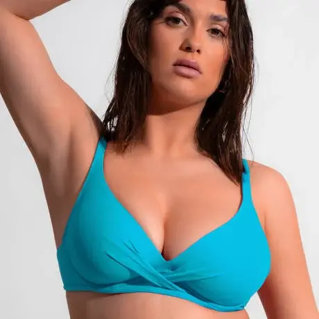 Plavková podprsenka nevyztužená ANTIGEL (FBB3314-12), Barva tyrkysová, Velikost 75D