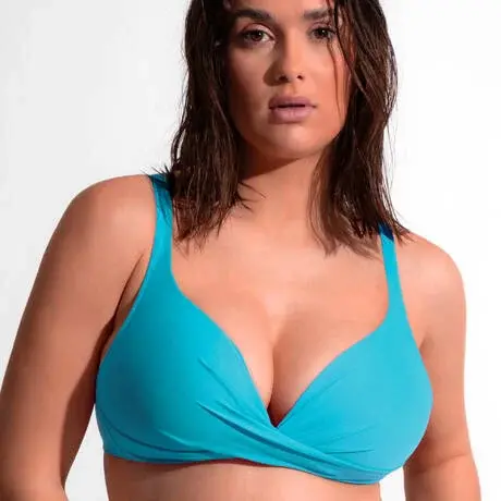 Plavková podprsenka vyztužená bez kostic ANTIGEL (FBB6614-12), Barva tyrkysová, Velikost 75D
