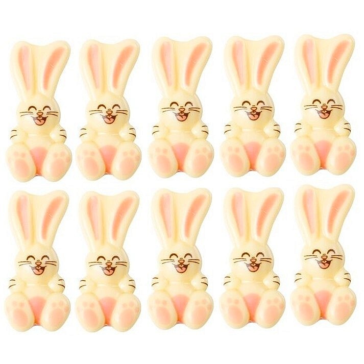 LEMAN DECORATIONS LEMAN Čokoládová dekorace Smějící se zajíc 10ks