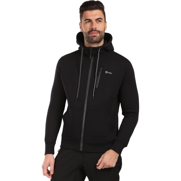 KILPI DANILO Pánská bavlněná mikina s kapucí, černá, velikost