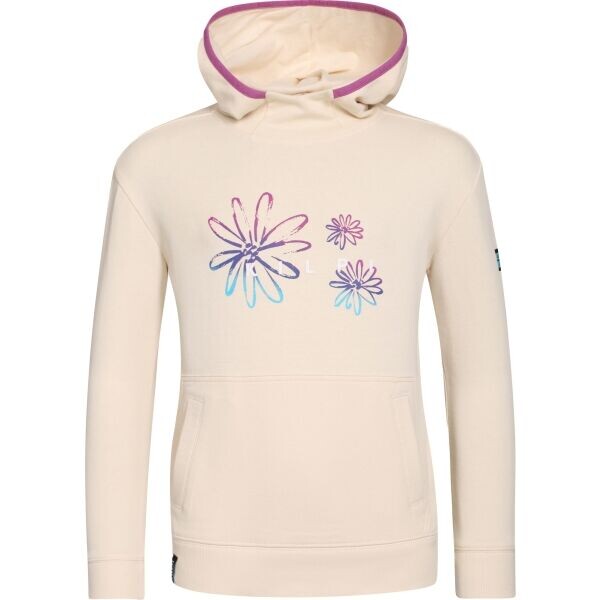 KILPI NORTHEN Dívčí bavlněná mikina s kapucí, béžová, velikost