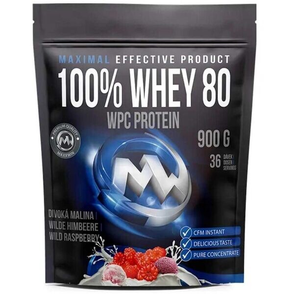 MAXXWIN PROTEIN 100% WHEY 80 DIVOKÁ MALINA 900 G Syrovátkový protein, , velikost 900 G