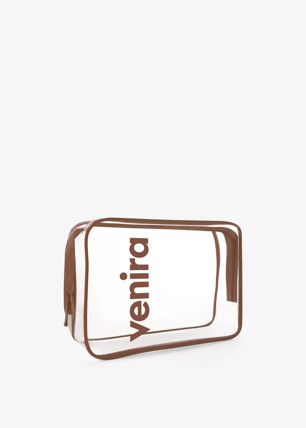 VENIRA kosmetická taška - průhledná, hnědá, vel. M