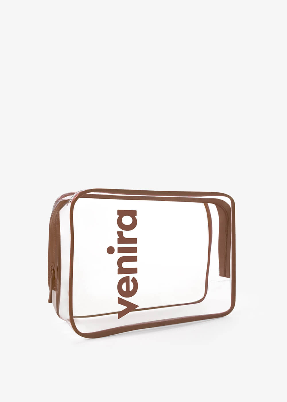 VENIRA kosmetická taška - průhledná, hnědá, vel. L