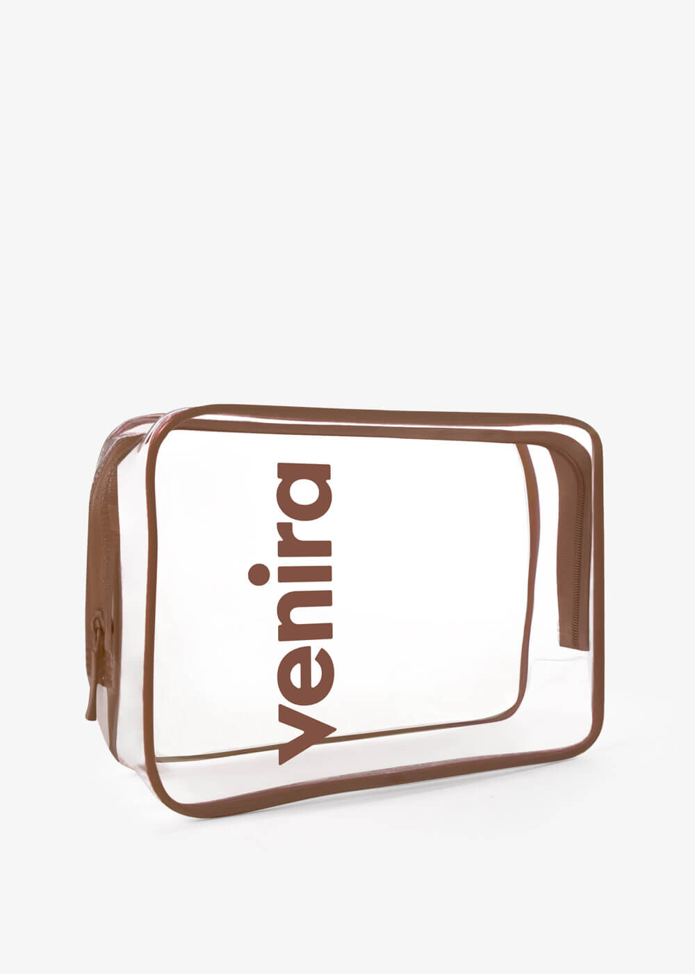 VENIRA kosmetická taška - průhledná, hnědá, vel. XL