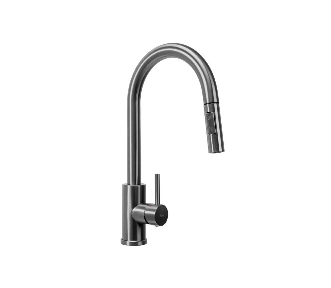 REA-B7437 - Dřezová baterie s vytahovací sprškou FRESH 45 cm titan REA-B7437