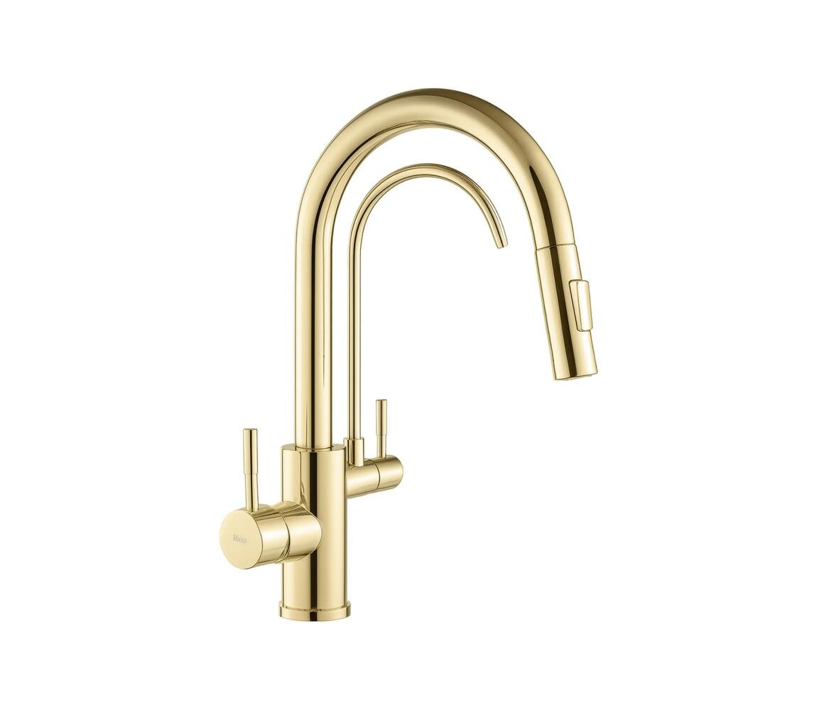 REA-B8989 - Dřez. baterie s vytahov. sprškou a filtrací ECO FRESH 37,5 cm zlatá REA-B8989