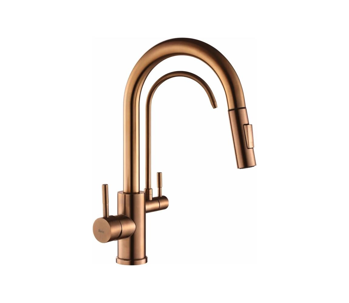 REA-B7436 - Dřez. baterie s vytahovací sprškou a filtrací ECO FRESH 37,5 cm měď REA-B7436