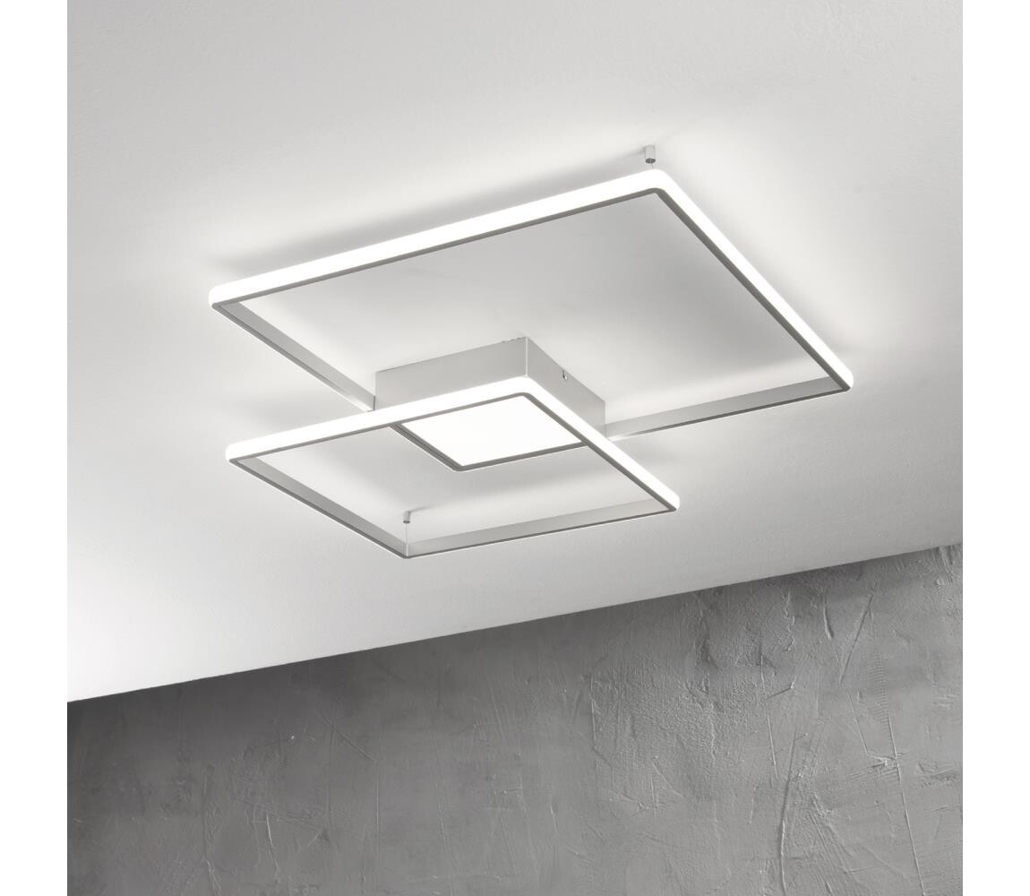 Ondaluce - LED Stmívatelné stropní svítidlo DOWEL LED/46W/230V stříbrná PL.DOWEL/SILVER-PC