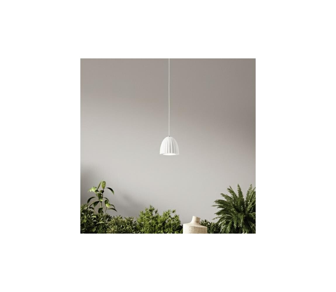 Ondaluce - Lustr na lanku CONCRETE 1xGU10/7,5W/230V pr. 10,5 cm beton bílá SO.CONCRETE/BIANCO