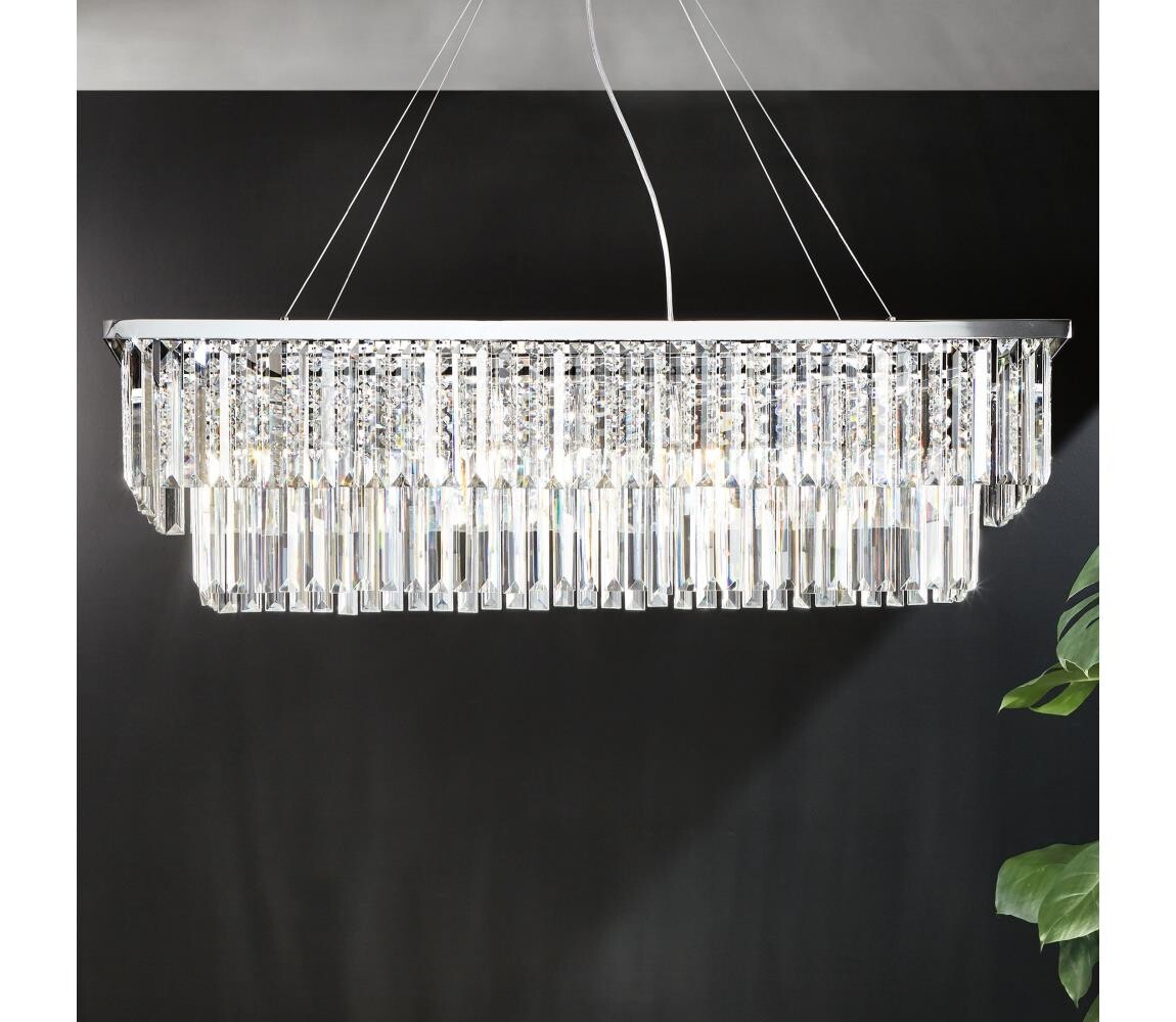 Ondaluce - Křišťálový lustr na lanku DAIQUIRI 8xE14/10W/230V lesklý chrom SO.DAIQUIRI/GR