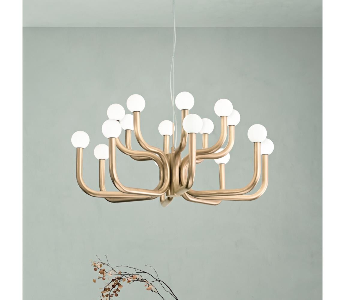 Ondaluce - Lustr na lanku DERBY 16xG9/7W/230V pr. 81,5 cm zlatá SO.DERBY/ORO