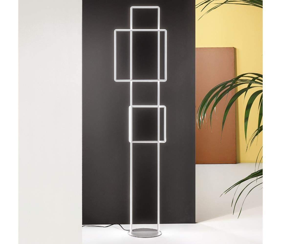 Ondaluce - LED Stmívatelná stojací lampa DOWEL LED/77W/230V stříbrná PT.DOWEL/SILVER