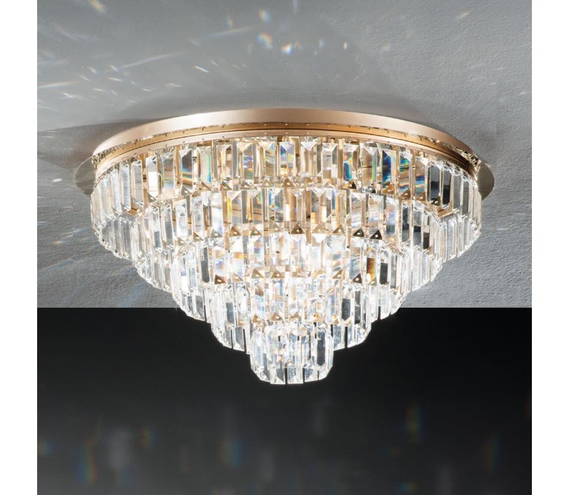 Ondaluce - Křišťálové stropní svítidlo CASTLE 12xG9/7W/230V pr. 60 cm zlatá PL.CASTLE/MD-ORO