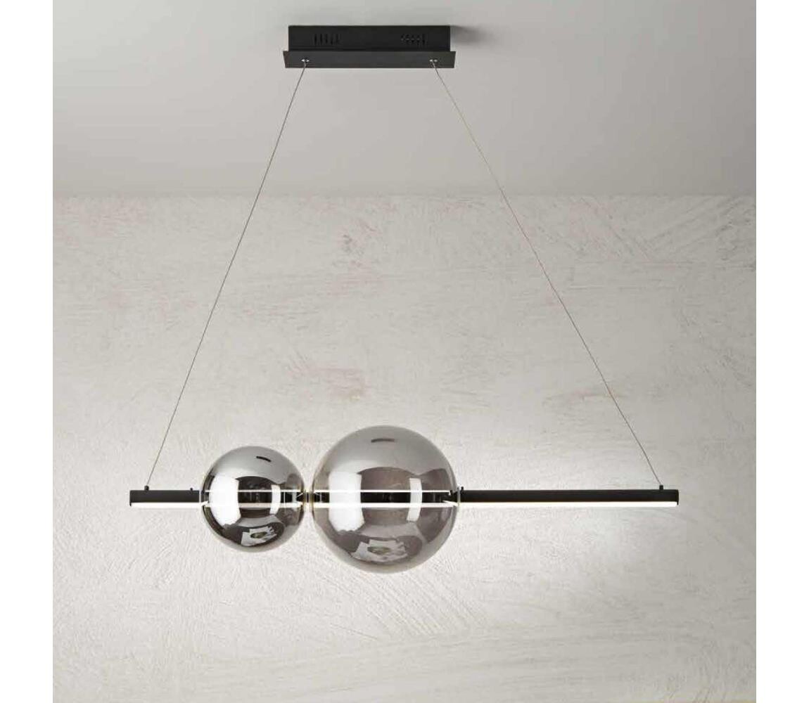 Ondaluce - LED Stmívatelný lustr na lanku FUFI LED/40W/230V kouřová černá černá SO.FUFI/NERO