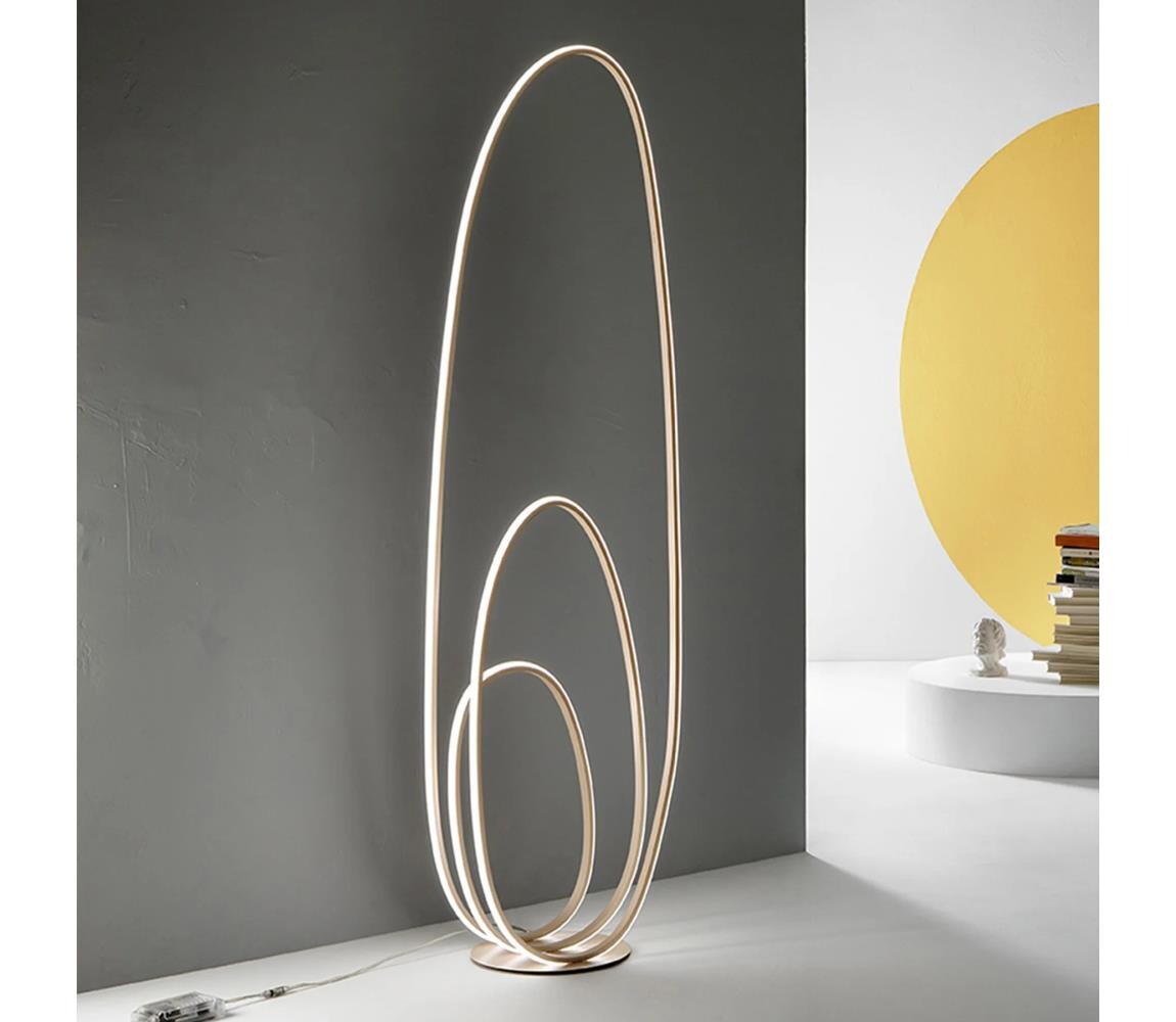 Ondaluce - LED Stmívatelná stojací lampa GOLDEN LED/45W/230V zlatá PT.GOLDEN/ORO