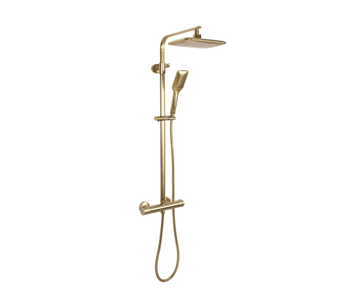 REA-P5004 - Sprchová sada s termostatickou baterií TOM broušená zlatá REA-P5004
