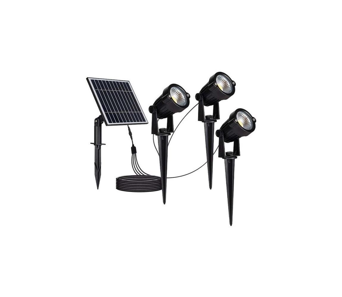 SADA 3x LED Venkovní solární lampa 3xLED/1,2W/3,7V IP65 3000K 4000 mAh 20489