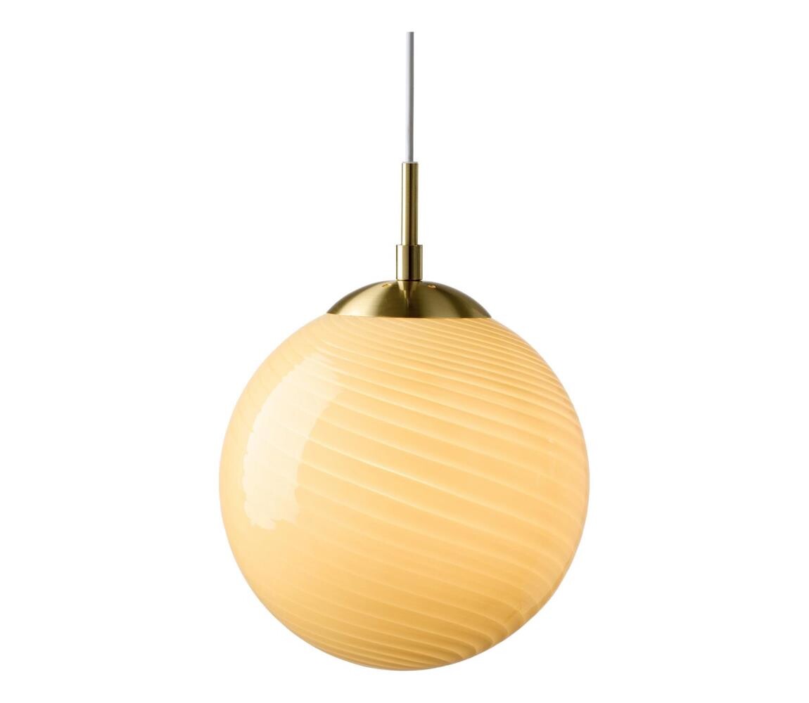 Halo Design 748471 - Lustr na lanku CANDY 1xE27/25W/230V pr. 25 cm béžová/mosaz 748471