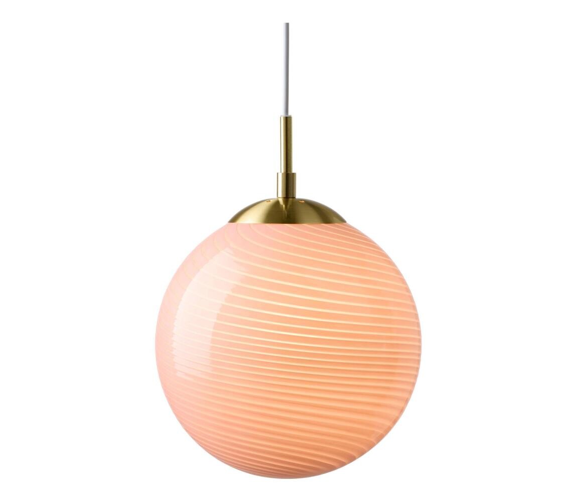 Halo Design 748372 - Lustr na lanku CANDY 1xE27/25W/230V pr. 20 cm růžová/mosaz 748372