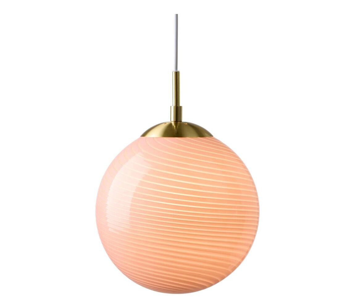 Halo Design 748594 - Lustr na lanku CANDY 1xE27/25W/230V pr. 30 cm růžová/mosaz 748594